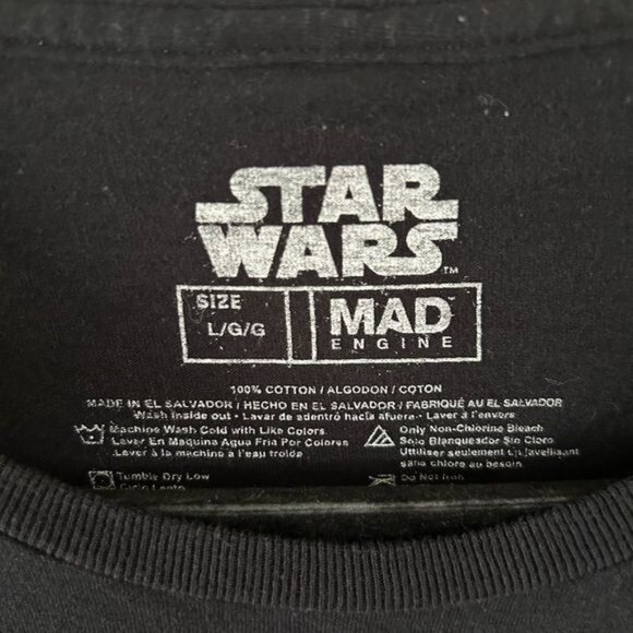 Star Wars Mad Engine Graphic T-Shirt Black & Red Sz Large - Picture 6 of 13